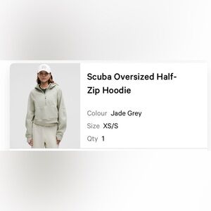 Lululemon Oversized Half Zip Scuba XS/S Jade Grey EUC
